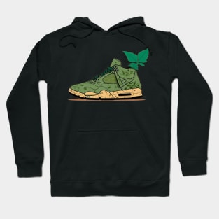 Step into a Greener Future with Our Beige, Brown & Green Sneaker Design Hoodie